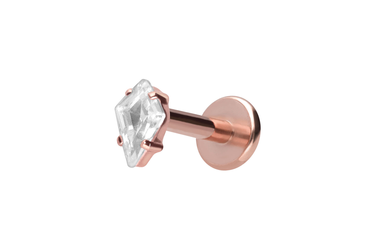 Titan Labret Piercing mit Innengewinde KRISTALLRAUTE